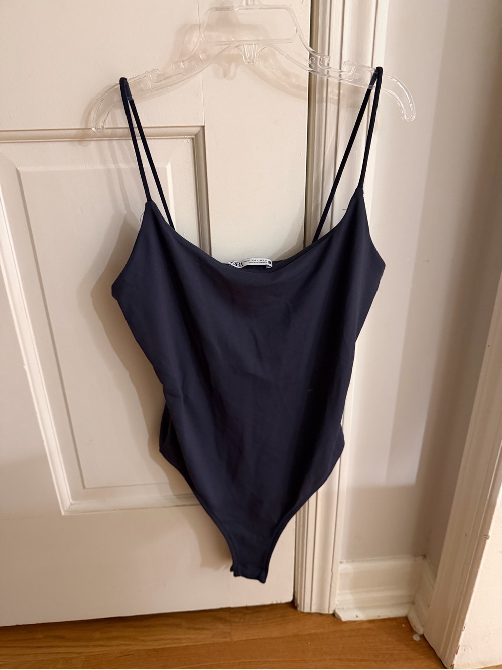 Zara gray Spaghetti-Strap Bandeau Bodysuit